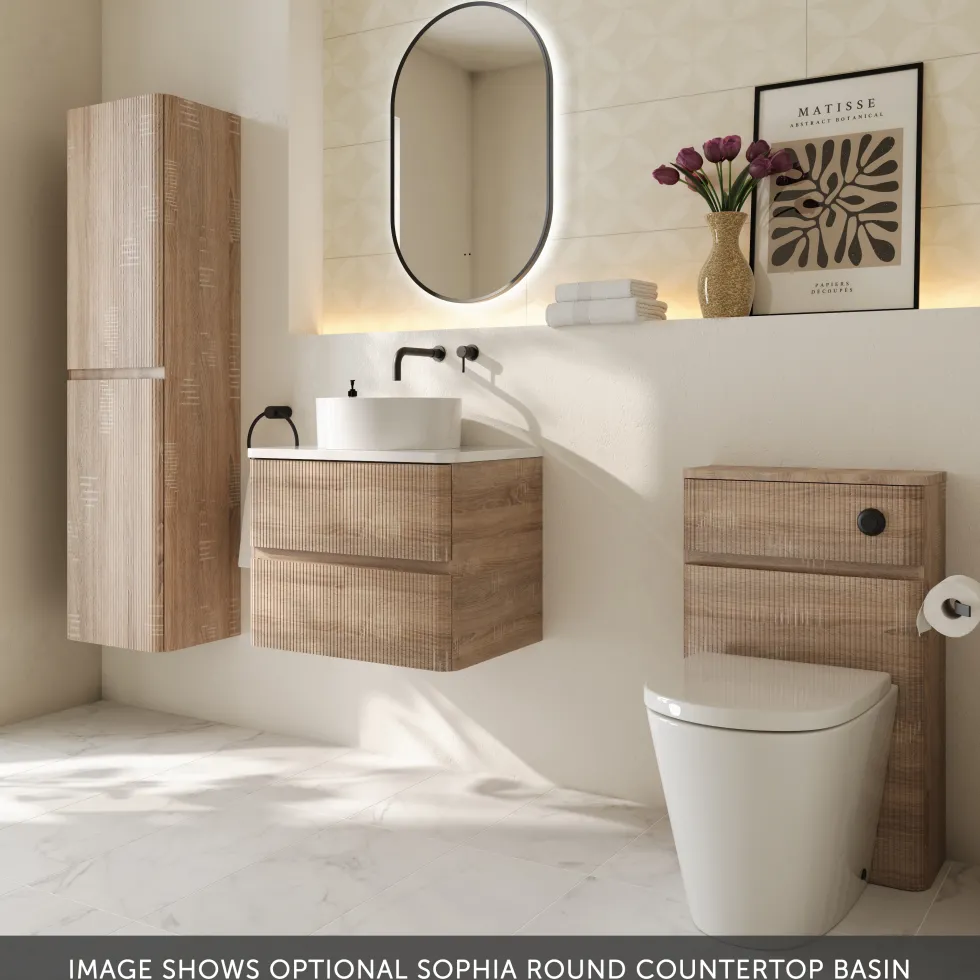 Drench Origin 600mm Fluted Wall Mounted Vanity Unit & Countertop