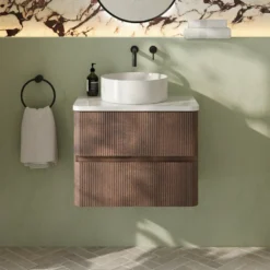 Drench Origin 600mm Fluted Wall Mounted Vanity Unit & Countertop