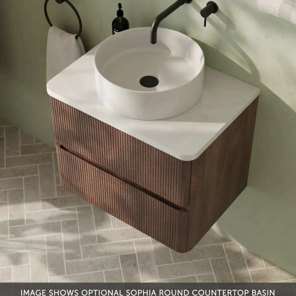 Drench Origin 600mm Fluted Wall Mounted Vanity Unit & Countertop
