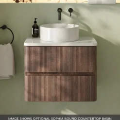 Drench Origin 600mm Fluted Wall Mounted Vanity Unit & Countertop