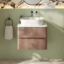 Drench Origin 600mm Fluted Wall Mounted Vanity Unit & Countertop