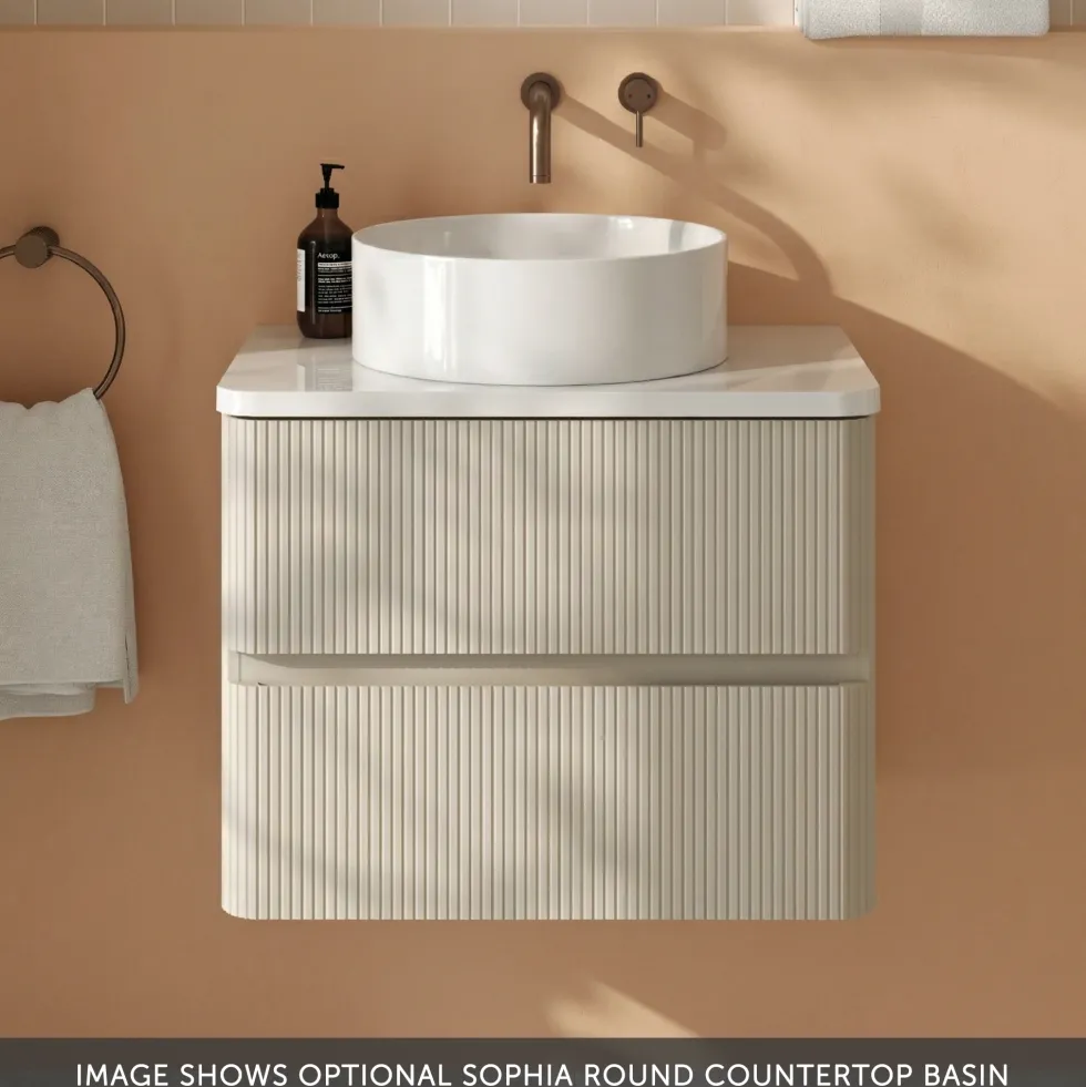 Drench Origin 600mm Fluted Wall Mounted Vanity Unit & Countertop