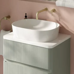 Drench Origin 600mm Fluted Wall Mounted Vanity Unit & Countertop