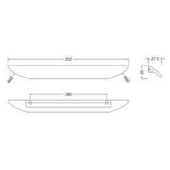 Drench Smooth Finger Pull Furniture Handle - 160mm Centres