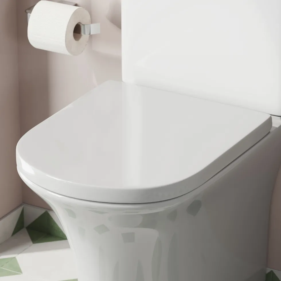 Drench Soft Close Round Wrap Over Toilet Seat With Quick Release Hinges