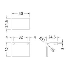 Drench Square Drop Furniture Handle - 32mm Centres