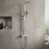Drench Square Telescopic WRAS-Approved Thermostatic Rigid Riser Shower Set with Slim Head