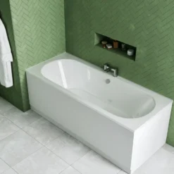 Drench Straight Double Ended Bath - Curved