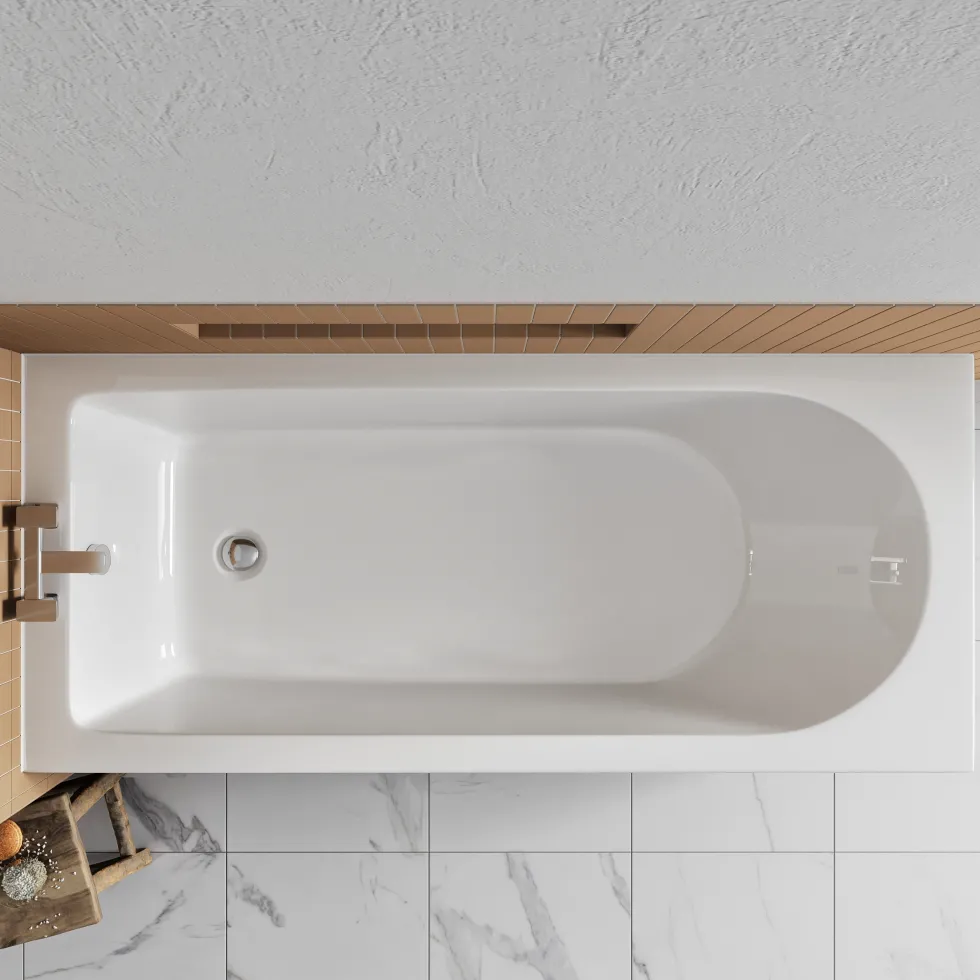 Drench Straight Single Ended Bath - Curved