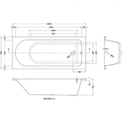 Drench Straight Single Ended Bath - Curved