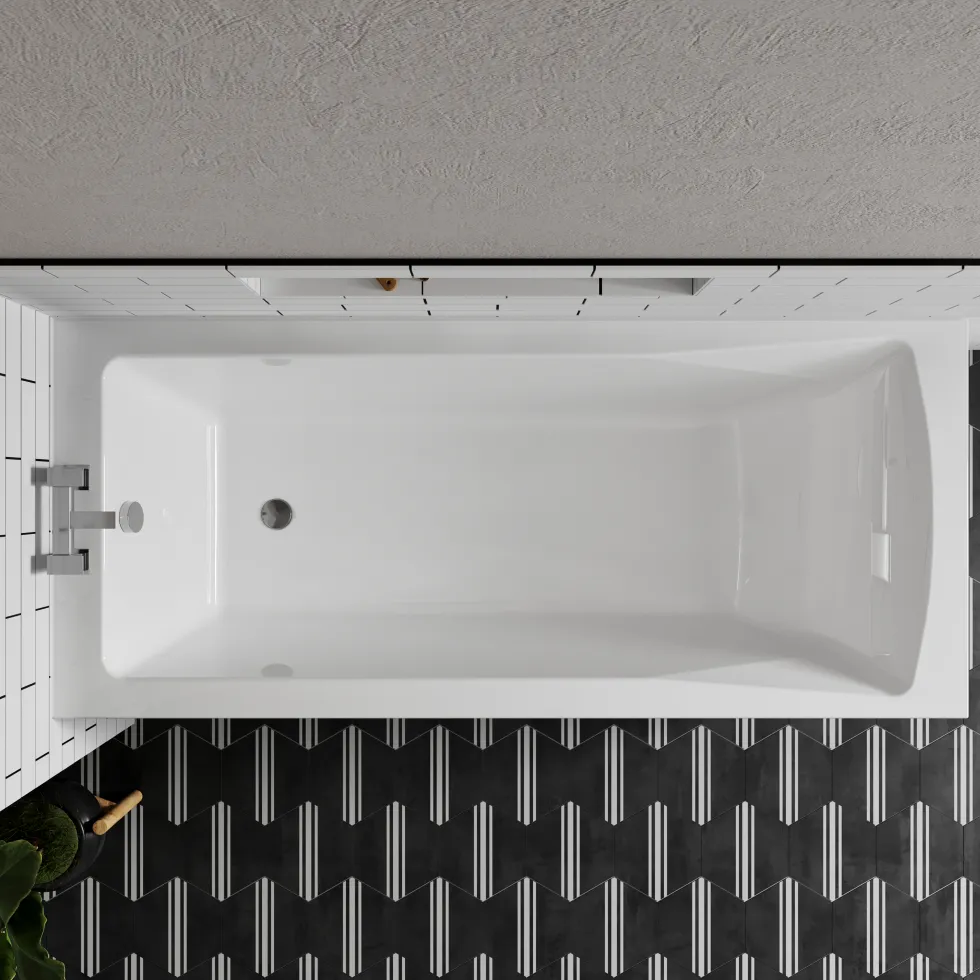 Drench Straight Single Ended Bath - Square