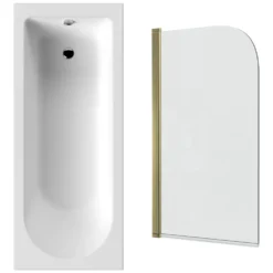 Drench Straight Single Ended Curved Bath & Shower Screen