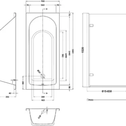 Drench Straight Single Ended Curved Bath & Shower Screen