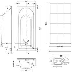 Drench Straight Single Ended Curved Bath & Shower Screen