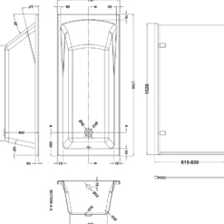 Drench Straight Single Ended Square Bath & Brushed Brass Shower Screen