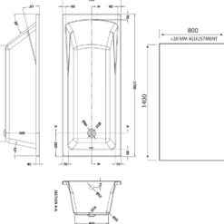 Drench Straight Single Ended Square Bath & Shower Screen
