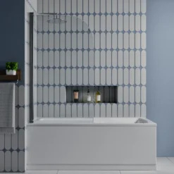Drench Straight Single Ended Square Bath & Shower Screen