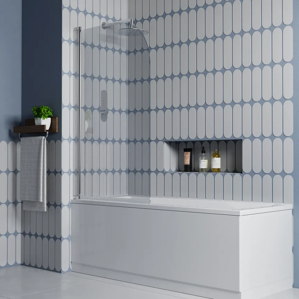 Drench Straight Single Ended Square Bath & Shower Screen