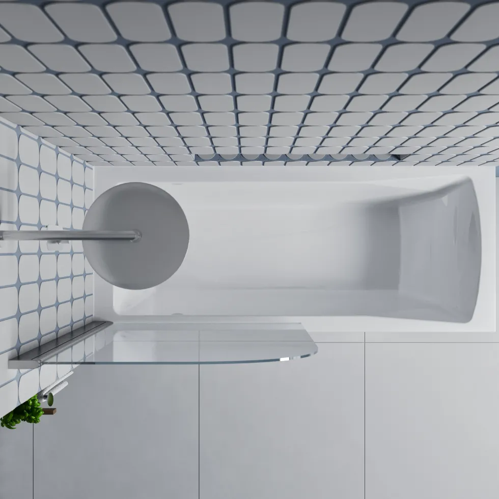 Drench Straight Single Ended Square Bath & Shower Screen