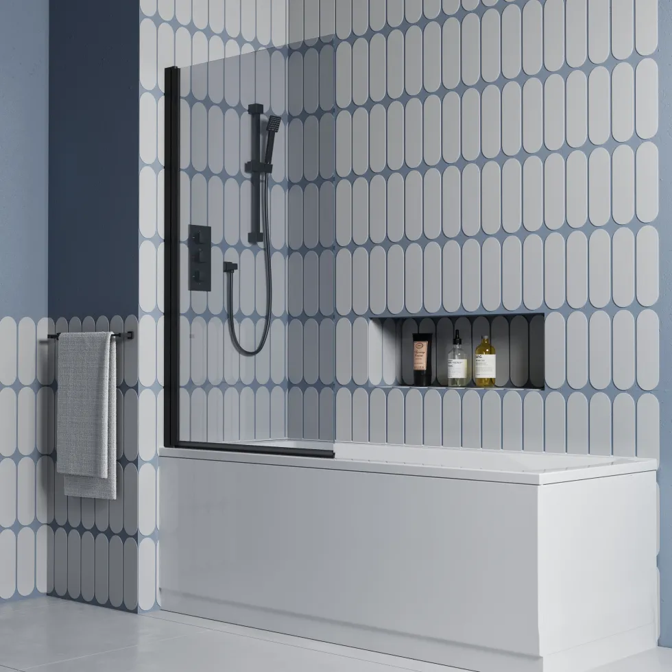 Drench Straight Single Ended Square Bath & Shower Screen