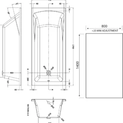 Drench Straight Single Ended Square Bath & Shower Screen