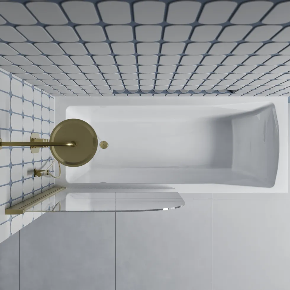 Drench Straight Single Ended Square Bath & Shower Screen
