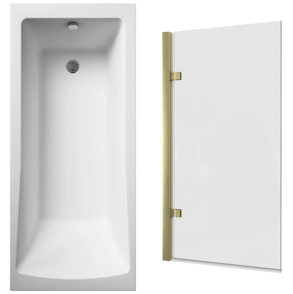Drench Straight Single Ended Square Bath & Shower Screen