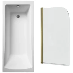 Drench Straight Single Ended Square Bath & Shower Screen