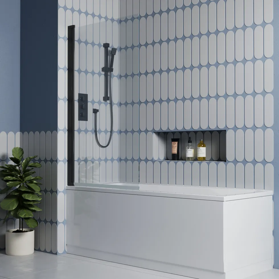 Drench Straight Single Ended Square Bath & Shower Screen