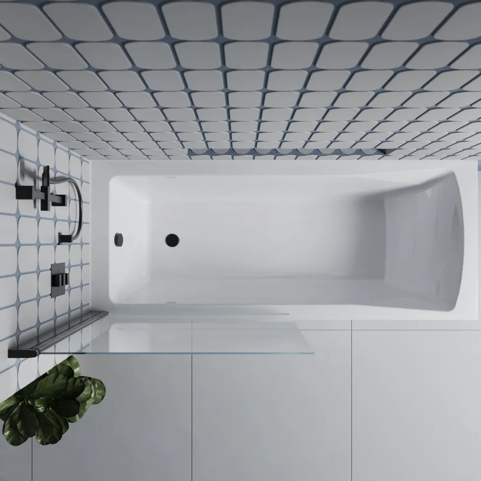 Drench Straight Single Ended Square Bath & Shower Screen