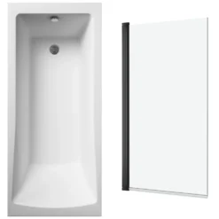 Drench Straight Single Ended Square Bath & Shower Screen