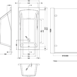 Drench Straight Single Ended Square Bath & Shower Screen