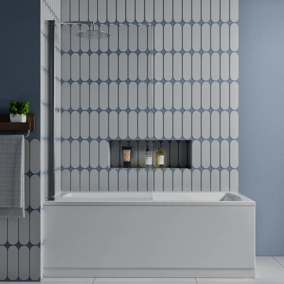 Drench Straight Single Ended Square Bath & Shower Screen