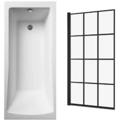 Drench Straight Single Ended Square Bath & Shower Screen