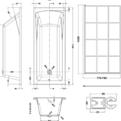 Drench Straight Single Ended Square Bath & Shower Screen