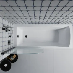 Drench Straight Single Ended Square Bath & Shower Screen