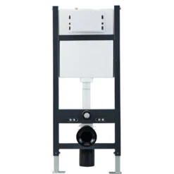 Drench Wall Hung Toilet Frame, Pneumatic Concealed Cistern & Dual Flush Plate with Angular Buttons