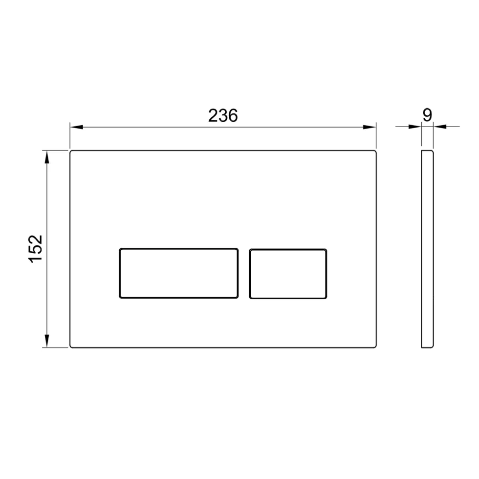 Dual Flush Plate with Angular Buttons