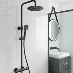 Dylan Complete Matt Black Bathroom Suite with Reinforced Shower Bath & Rimless Toilet