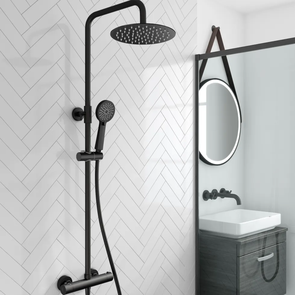 Dylan Complete Matt Black Bathroom Suite with Reinforced Shower Bath & Rimless Toilet