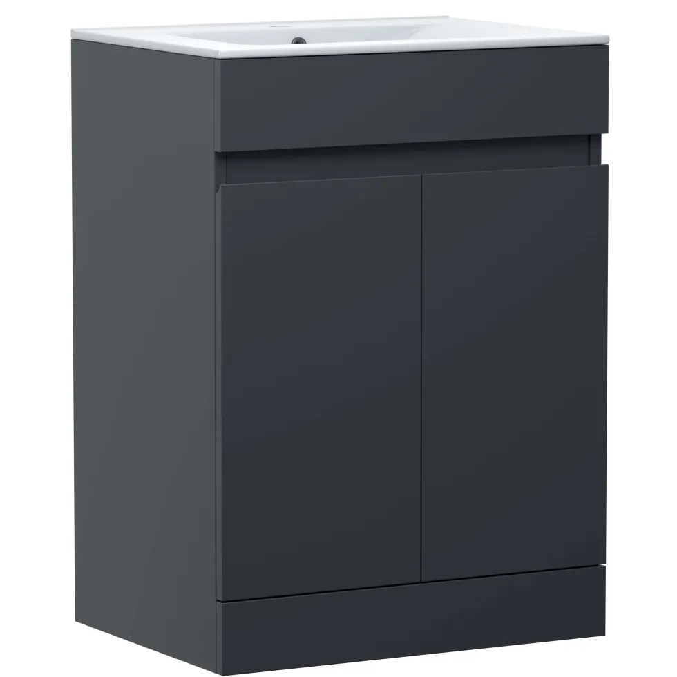 Dylan Complete Matt Black Bathroom Suite with Reinforced Shower Bath & Rimless Toilet
