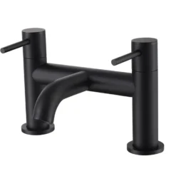 Dylan Complete Matt Black Bathroom Suite with Reinforced Shower Bath & Rimless Toilet