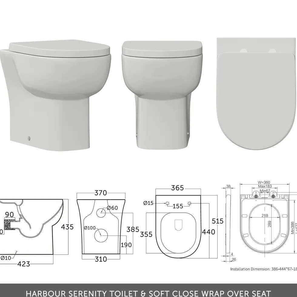 Dylan 1100mm Combination Basin & Toilet Unit - Blue
