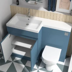 Dylan 1100mm Combination Basin & Toilet Unit - Blue