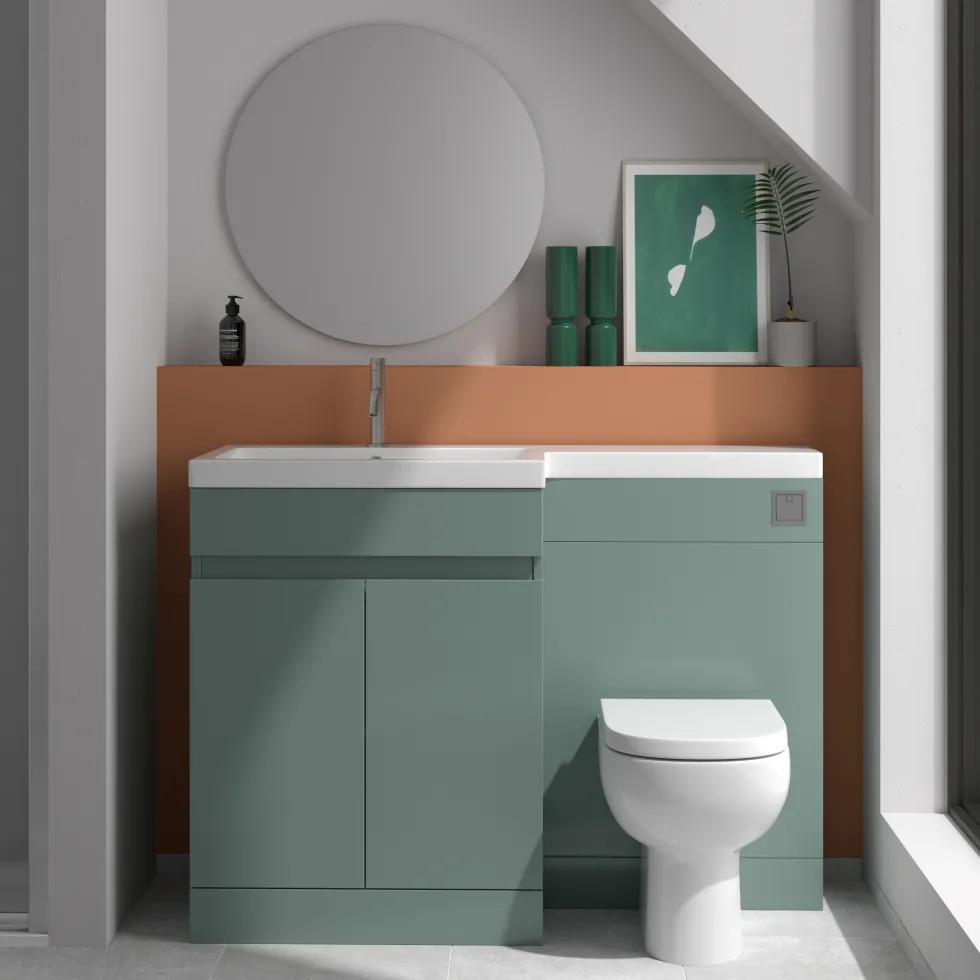 Dylan 1100mm Combination Basin & Toilet Unit - Green