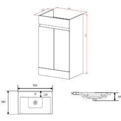 Dylan 500mm Floorstanding Vanity Unit & Basin