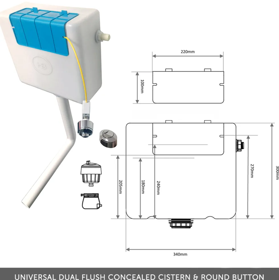 Dylan Waterproof 1100mm Combination Basin & Toilet Unit - Gloss White
