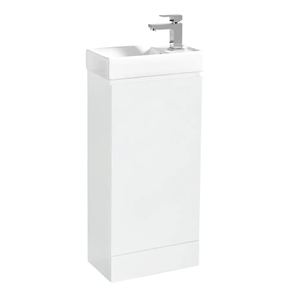 Dylan Waterproof 400mm Gloss White Cloakroom Vanity Unit & Basin