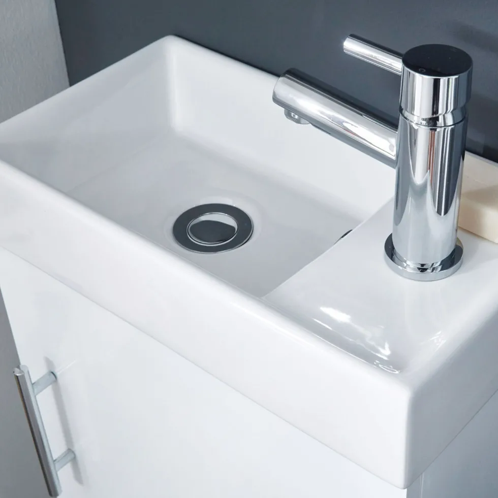 Dylan Waterproof 400mm Gloss White Cloakroom Vanity Unit & Basin