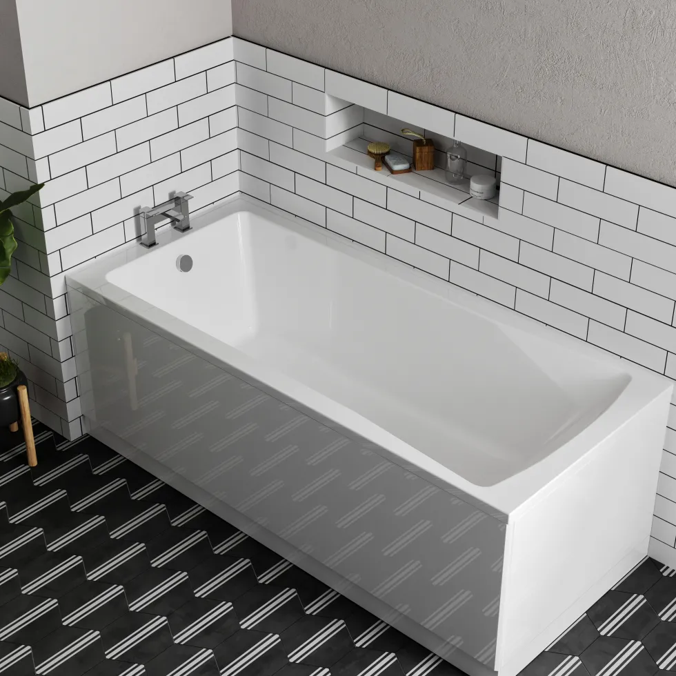 Emily Complete Bathroom Suite with Shower Bath & Rimless Toilet